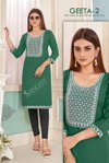 Geeta 2 Rayon Sequence Work Embroidery Kurtis Catalog